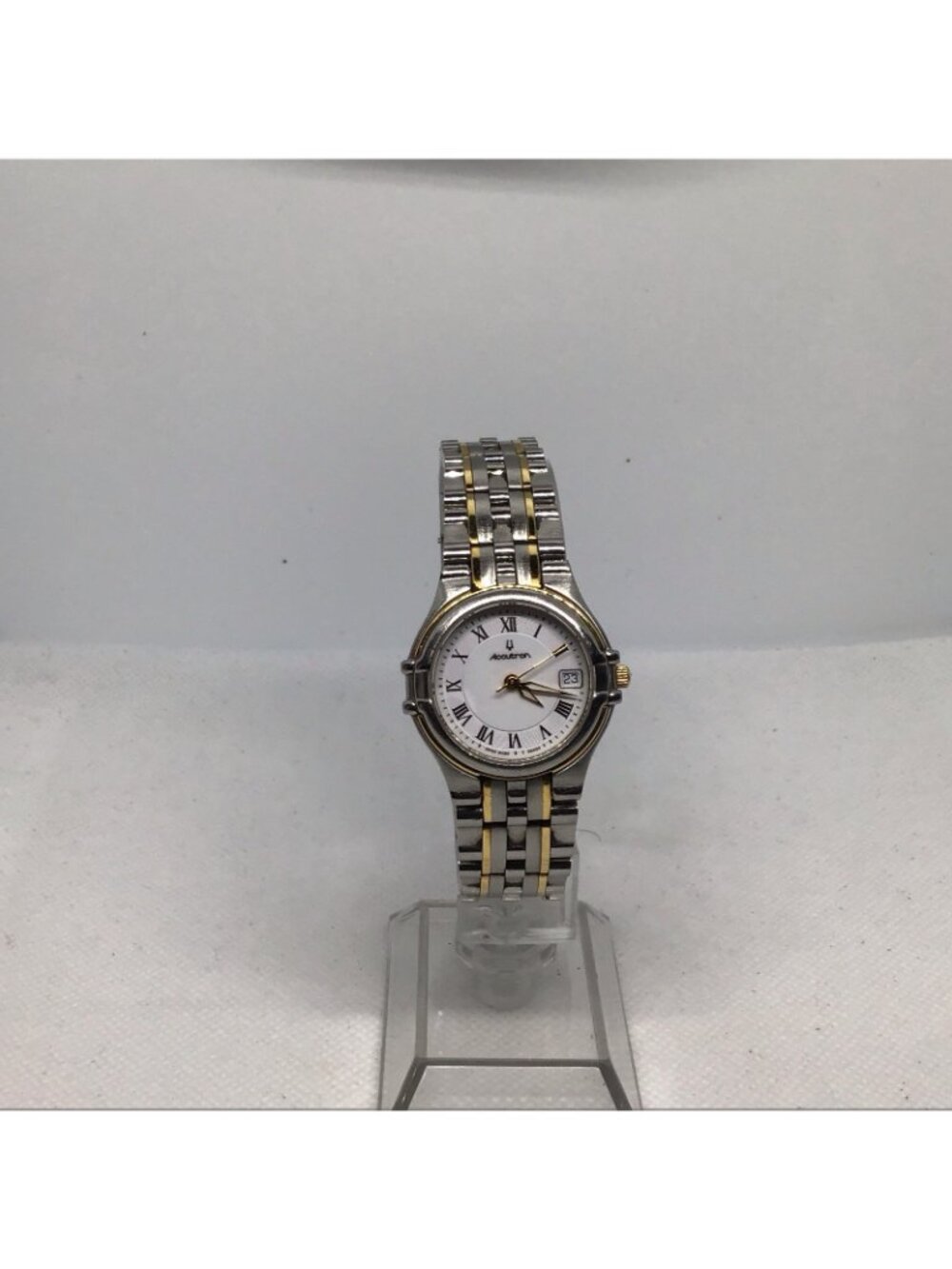 Bulova Accutron White Dial Two-tone SS Women's Watch 28M08 w/Box Pre Owned - Picture 2 of 16